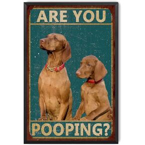 Metal Tin Sign Retro Iron Painting Dachshund are You Pooping Restroom Bathroom Wall Decor Dog Lovers Gift Dachshunds Bathroom Decor Pub Diner Cafe Wall Decor Home Decor Art 8x12inch-Tin Sign in Kuwait