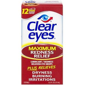 Clear Eyes Maximum Strength Redness Relief Eye Drops, 2 Count in Kuwait