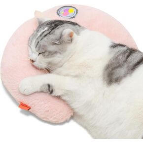 MEWOOFUN Pet Pillows for Indoor Cats & Puppy, Fluffy Cute U-Shaped Pillow for Pets Joint Relief Sleeping Improve (Pink), 10.6"x9.8" in Kuwait