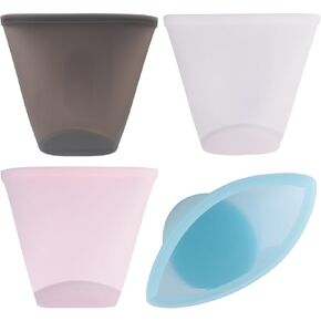 Reusable Silicone Snack Bags for Kids - Durable and Secure Travel Containers with Travel Clips | Food Pouches for Toddlers, and Young Children | Eco-Friendly and Easy to Clean Silicone Bags - 4 Pack in Kuwait