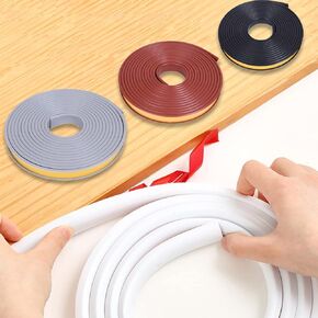 شريط حافة من القشرة على شكل حرف U، واقي حافة الطاولة من جل السيليكا الناعم بطول 9.8 قدم للأثاث، واقيات زوايا ذاتية اللصق للخزانة والطاولة وإصلاح الأثاث باللون الأسود - U20mm in Kuwait