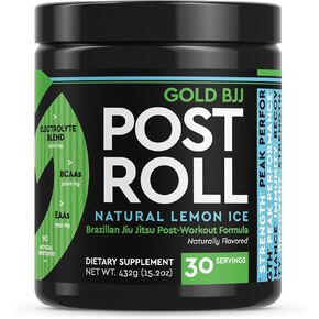 Gold BJJ PostRoll - Jiu Jitsu Post Workout Supplement with EAA & BCAA Essential Amino Acids - Martial Arts Specific Post-Workout Powder (Lemon Ice, 30 Servings) in Kuwait