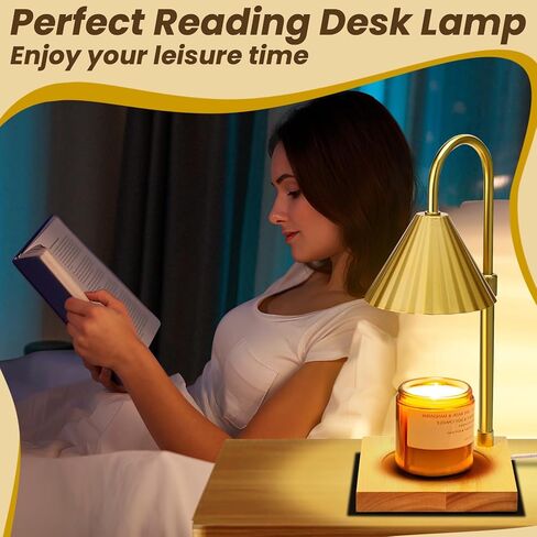 مصباح تدفئة الشموع من بيستمال، جهاز ذوبان شموع كهربائية ذهبية فاتحة قابلة للتعتيم مع مؤقت، جهاز تدفئة فانوس الشمع قابل للتعديل مع لمبتين للشمع المعطر وديكور المنزل in Kuwait