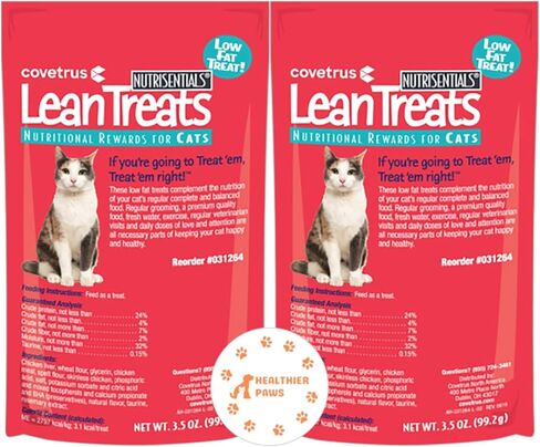 مكافآت غذائية للقطط من هيلث باوز لين تريتس، ​​عبوة مكونة من قطعتين، ملصق بوزن 3.5 أونصة ولعبة قطيفة على شكل كرة قطيفة ملونة in Kuwait