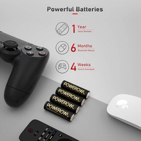 POWEROWL High-Capacity Alkaline AA AAA Batteries Combo, Long Lasting, 10-Year Shelf Life - Pack of 16 in Saudi Arabia