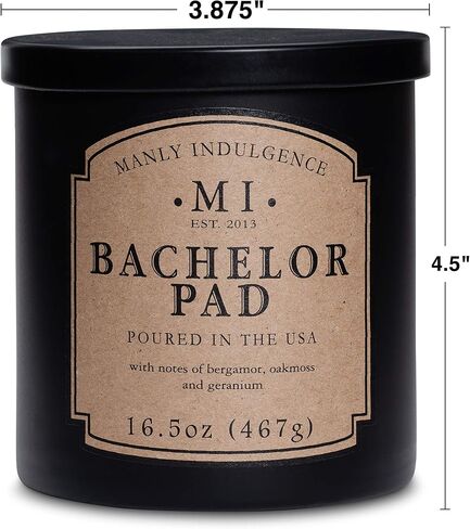 الشموع المعطرة Manly Indulgence للرجال | Last Call - طحلب البلوط ونجيل الهند والمسك | عطر ذكوري قوي، شموع طويلة الأمد للمنزل | شمع مزيج الصويا | 16.5 أونصة - حرق يصل إلى 60 ساعة | صنع في الولايات المتحدة الأمريكية in Kuwait