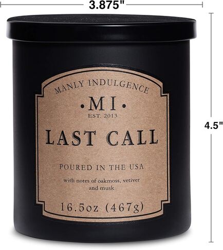 Manly Indulgence Dark & Stormy Candles for Men, 2 Wick, 16.5 oz, Premium Soy Blend Wax, 60H Burn, Candles for Home Scented - Made in The USA in Saudi Arabia