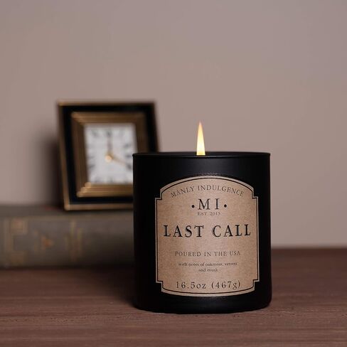 Manly Indulgence Dark & Stormy Candles for Men, 2 Wick, 16.5 oz, Premium Soy Blend Wax, 60H Burn, Candles for Home Scented - Made in The USA in Saudi Arabia