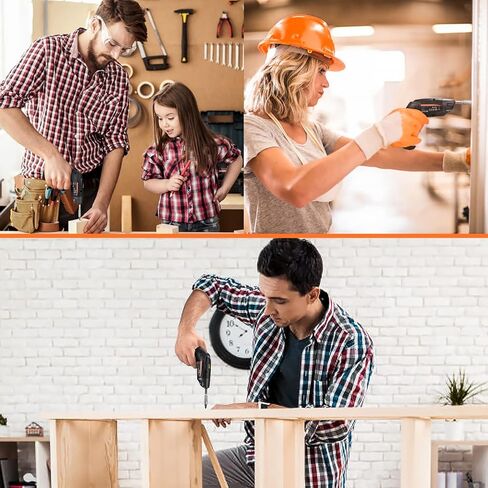 مفك براغي لاسلكي، مفك براغي كهربائي قابل لإعادة الشحن 3.6 فولت 2000 مللي أمبير في الساعة بطارية ليثيوم أيون مع 33 قطعة مجموعة لقم لولبية مجانية، شحن USB مع اثنين من مصابيح LED باللون الأسود - SDP70DC in Kuwait