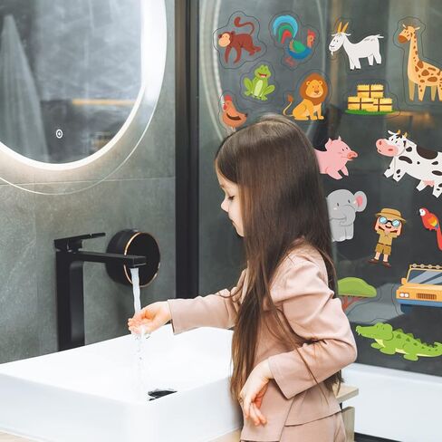 WALPLUS Easter Bunny Watercolour Window Clings Spring Decorations Summer Window Clings Double-Sided Reusable Peel and Stick Removable for Glass Living Room Nursery Room Home Office 46 Pieces in Kuwait