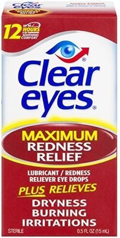Clear Eyes Maximum Strength Redness Relief Eye Drops, 2 Count in Kuwait