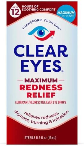 Clear Eyes Maximum Strength Redness Relief Eye Drops, 2 Count in Kuwait