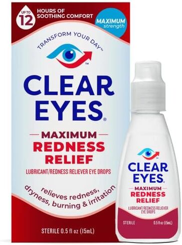 Clear Eyes Maximum Strength Redness Relief Eye Drops, 2 Count in Kuwait