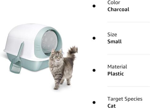 توب مارت صندوق فضلات القطط مع غطاء، صندوق فضلات مغطى قابل للطي، صندوق فضلات مغلق مضاد للرذاذ للقطط الصغيرة، صندوق فضلات بغطاء راس مع مغرفة فضلات القطط، فلتر كربوني، تحكم في الرائحة in Kuwait