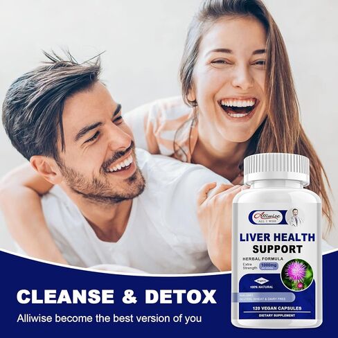 Liver Complex Supplement to Detox, Cleanse, and Repair The Liver, Natural Ingredients Milk Thistle Seed Silybum Marianum, Artichoke Extract, Dandelion, Berberine, Chicory Root & Turmeric(120 Counts) in Kuwait