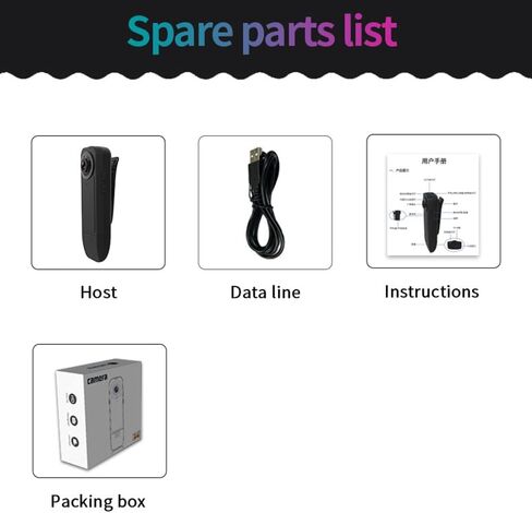 كاميرا الجسم الصغيرة Docooler 1080P مع مشبك صوتي ومسجل فيديو بزاوية واسعة وكاميرا فيديو مدمجة وبطارية للرؤية الليلية وكشف الحركة للمشي لمسافات طويلة وركوب الخيل والسفر in Kuwait