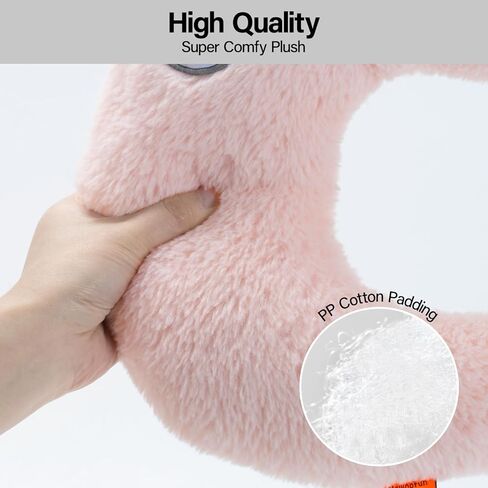 MEWOOFUN Pet Pillows for Indoor Cats & Puppy, Fluffy Cute U-Shaped Pillow for Pets Joint Relief Sleeping Improve (Pink), 10.6"x9.8" in Kuwait
