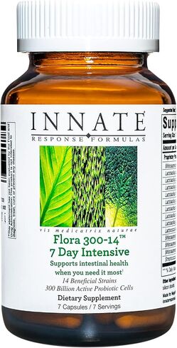 INNATE Response Formulas, Flora 300-14, 7 Day Intensive, Probiotic Supplement with 300 Billion CFU, 14 Probiotic Strains, Vegan, Non-GMO Project Verified, Gluten Free, 7 capsules (7 servings) in Kuwait