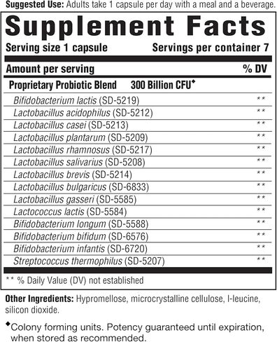 INNATE Response Formulas, Flora 300-14, 7 Day Intensive, Probiotic Supplement with 300 Billion CFU, 14 Probiotic Strains, Vegan, Non-GMO Project Verified, Gluten Free, 7 capsules (7 servings) in Kuwait