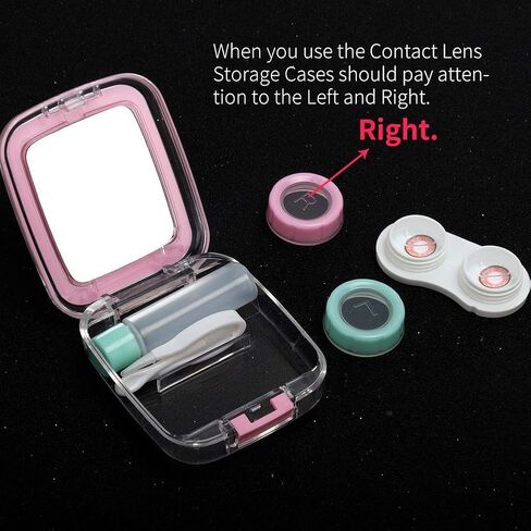 ofone Contact Lens Case, Cute Contact Lens Holder Oval Contact Lenses Travel Case with Removal Tool Mirror and Tweezers Contacts Container Storage Kit for Women and Girl (Black) in Saudi Arabia