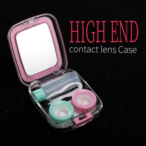 ofone Contact Lens Case, Cute Contact Lens Holder Oval Contact Lenses Travel Case with Removal Tool Mirror and Tweezers Contacts Container Storage Kit for Women and Girl (Black) in Saudi Arabia