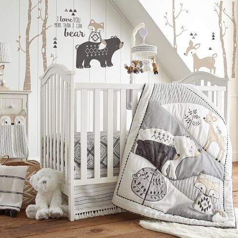 مجموعة وإكسسوارات سرير الأطفال بتصميم بيبي بايلي الفحمي والأبيض من ليفتيكس Nursery Humper in Kuwait