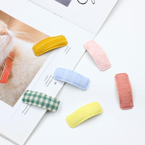 inSowni 40 قطعة 20 لونًا في أزواج من القماش المخطط بطبعة زهور الفهد الصلبة ملفوفة بشكل مستطيل غير قابل للانزلاق ومشابك شعر ومشابك للشعر للأطفال والبنات والأطفال والمراهقين in Kuwait