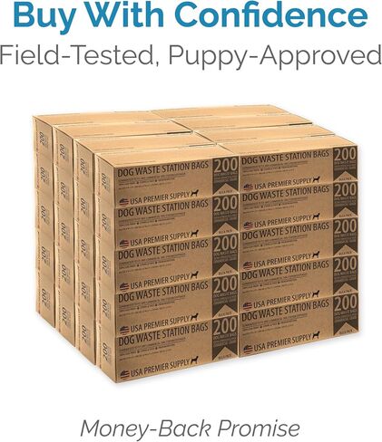 Dog Poop Bags Bulk - Dog Waste Station Bags Refills (40 Boxed Rolls, 8000 Bags) - Best Value, #1 Premium Doggie Poop Bags - 100% Leak-Proof, Strong & Thick, Guaranteed to Fit Any Commercial Dispenser in Saudi Arabia