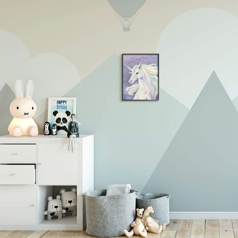 Stupell Industries Magic Inside Of You Inspirational Unicorn Quote Purple Pink ، مصمم بواسطة Ziwei Li Wall Art ، 16 × 20 ، أسود مؤطر in Saudi Arabia