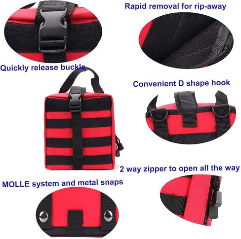 حقيبة ATURQBRIS التكتيكية، حقيبة أدوات الإسعافات الأولية، حقيبة IFAK من الدرجة العسكرية للوصول السريع، مثالية للأنشطة المنزلية والخارجية (حقيبة فقط) in Kuwait