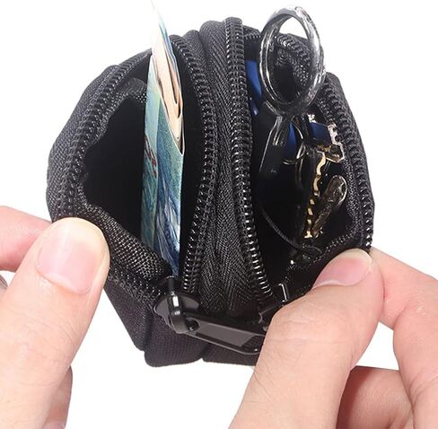 سلسلة مفاتيح صغيرة لشراء العملات المعدنية، حقيبة تكتيكية دائرية، معدات عسكرية صغيرة، محفظة مفاتيح صغيرة للرجال، محفظة للعملات المعدنية، سحاب، جيب خارجي للتخييم والصيد in Saudi Arabia