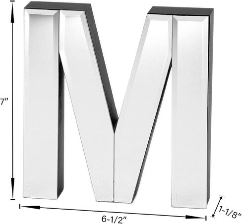 COLLECTIVE HOME - 7-inch Tall Mirrored Glass and Wood Decorative Letter, Home-Bedroom-Office Wall Décor. Perfect Fun Gift to Encourage Girls, Young Ladies & Teens. (&) in Saudi Arabia