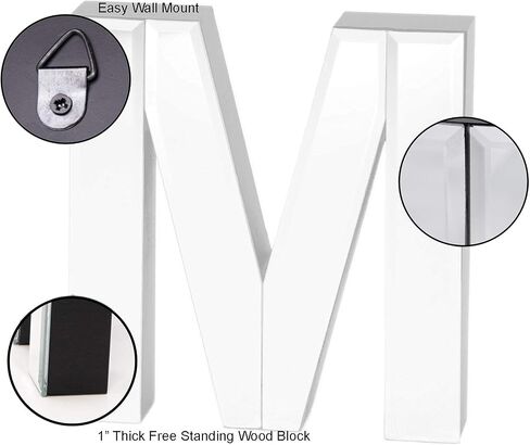 COLLECTIVE HOME - 7-inch Tall Mirrored Glass and Wood Decorative Letter, Home-Bedroom-Office Wall Décor. Perfect Fun Gift to Encourage Girls, Young Ladies & Teens. (&) in Saudi Arabia