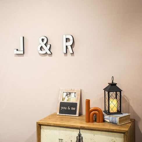COLLECTIVE HOME - 7-inch Tall Mirrored Glass and Wood Decorative Letter, Home-Bedroom-Office Wall Décor. Perfect Fun Gift to Encourage Girls, Young Ladies & Teens. (&) in Saudi Arabia