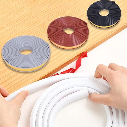 شريط حافة من القشرة على شكل حرف U، واقي حافة الطاولة من جل السيليكا الناعم بطول 9.8 قدم للأثاث، واقيات زوايا ذاتية اللصق للخزانة والطاولة وإصلاح الأثاث باللون الأسود - U20mm in Kuwait