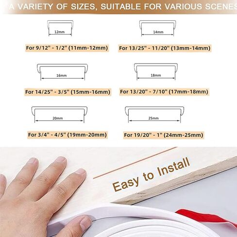 شريط حافة من القشرة على شكل حرف U، واقي حافة الطاولة من جل السيليكا الناعم بطول 9.8 قدم للأثاث، واقيات زوايا ذاتية اللصق للخزانة والطاولة وإصلاح الأثاث باللون الأسود - U20mm in Kuwait
