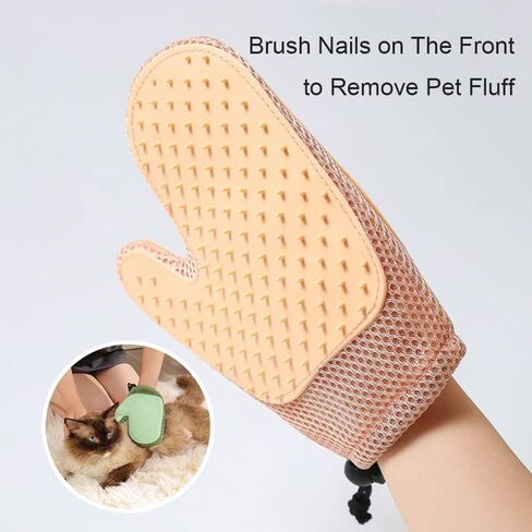LamChyar Pet Brushes Gloves, Cat Grooming Gloves, 2 in 1 Pet Hair Remover Glove for Cat or Dog(3 Pcs, 3 Color) in Kuwait