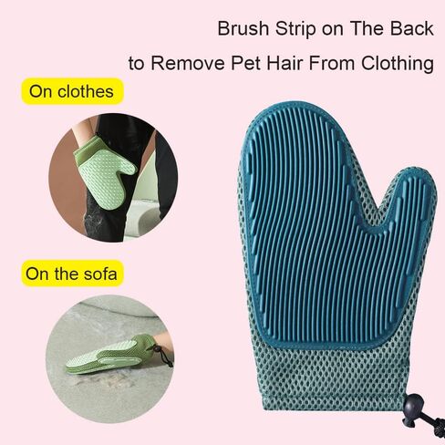 LamChyar Pet Brushes Gloves, Cat Grooming Gloves, 2 in 1 Pet Hair Remover Glove for Cat or Dog(3 Pcs, 3 Color) in Kuwait