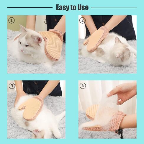 LamChyar Pet Brushes Gloves, Cat Grooming Gloves, 2 in 1 Pet Hair Remover Glove for Cat or Dog(3 Pcs, 3 Color) in Kuwait