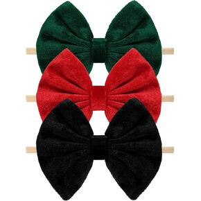 4th of July America Flag Baby Headbands Cheer Bow, Baby Girls Red White Blue Star Spangled Patriotic Hair Bow for Newborns Toddlers Small Children,3 Pcs (America Flag-B) in Kuwait