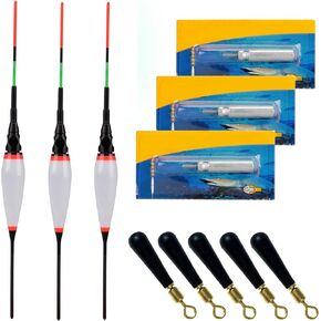 QualyQualy LED Fishing Bobbers Fishing Floats and Bobbers Lighted Bobbers for Night Fishing 1/32oz 1/24oz 1/16oz 3Pcs