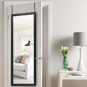 PexFix Door Mirror 55''×16'' Full Length Mirror Over The Door Hanging Over Door Mirror Space Saving Floor Door Mirror with Black Frame in Saudi Arabia