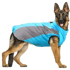 ملابس معاطف شتوية مضادة للماء للكلاب، سترات عاكسة للطقس البارد مع صوف ناعم دافئ، ملابس للكلاب مقاومة للرياح للكلاب المتوسطة والكبيرة، أزرق in Kuwait
