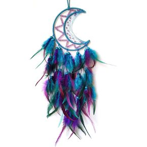 SOYUZU حلم الماسك القمر حلم الماسك لغرفة النوم الأرجواني والأزرق ريشة Dreamcatcher للأطفال الفتيات الكبار حلم الماسكات الحلي لغرفة النوم الجدار شنقا الهدايا نعمة in Kuwait