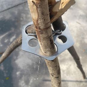 Camping Tripod Board，Turn Branches into Campfire Tripod ，Stainless Steel Campfire Support Plate with Adjustable Chain，for Hanging Cookware,Portable Camping Gear (Plus)