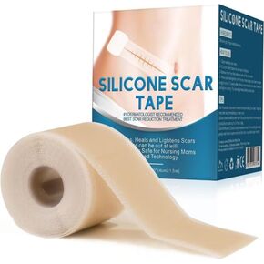 شريط ندبات من السيليكون، شرائط، صفائح (1.6 بوصة × 60 بوصة)، لفافة شريط ندبات من السيليكون - تنعيم وتسطح الندبات الناتجة عن الجراحة، الجدرة، الحروق، حب الشباب، العمليات القيصرية والمزيد، رقعة احترافية لعلاج الندبات in Kuwait