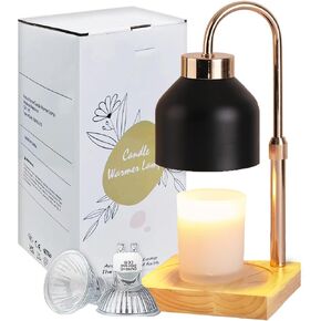 AHUATENDF New Adjustable Height Candle Warmer Lamp with 2 Bulbs, Dimmable and Timed, No Flame Scented Electric Candle Lamp Warmer, Gifts for Girlfriends or Mothers, for Bedroom Home Decoration in Saudi Arabia