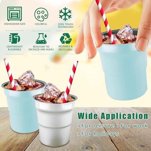 أكواب ألومنيوم XFWIND، 16oz، مجموعة من 12 قطعة، قابلة لإعادة التدوير، قابلة لإعادة الاستخدام، آمنة للاستخدام في غسالة الأطباق، أكواب حفلات التخييم in Saudi Arabia