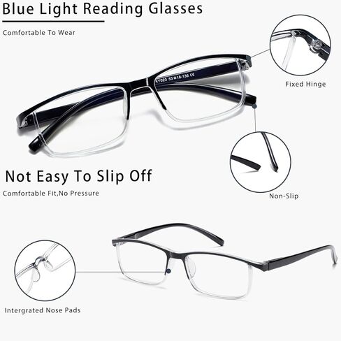 نظارات قراءة Viseng 5 قطع للرجال مضادة للضوء الأزرق للنساء تبقى رؤية مكبرة واضحة in Kuwait