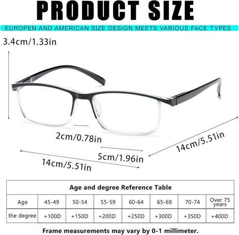 نظارات قراءة Viseng 5 قطع للرجال مضادة للضوء الأزرق للنساء تبقى رؤية مكبرة واضحة in Kuwait